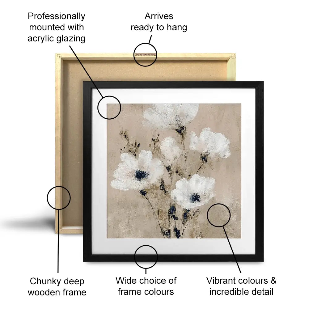 Pale Boho Bouquet 3 Square Framed Art Print Pale Boho Bouquet 3 Square Framed Art Print wall art product Chromatic Storm Studio