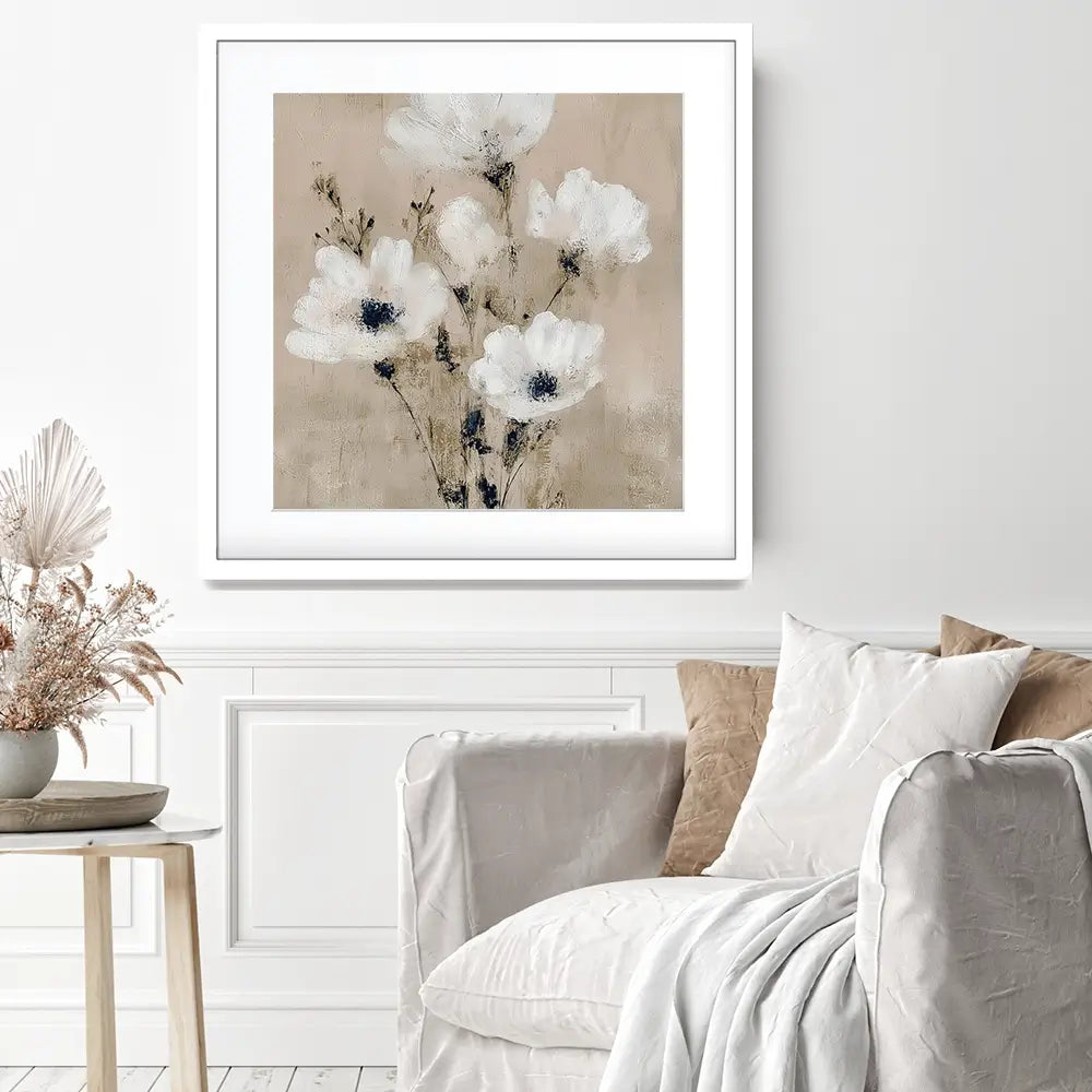 Pale Boho Bouquet 3 Square Framed Art Print Pale Boho Bouquet 3 Square Framed Art Print wall art product Chromatic Storm Studio