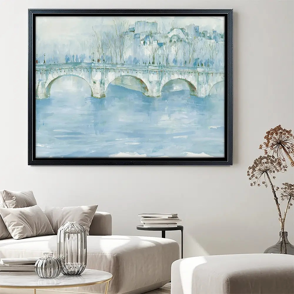Pale Bridge Over River Canvas Print Pale Bridge Over River Canvas Print wall art product Chromatic Storm Studio