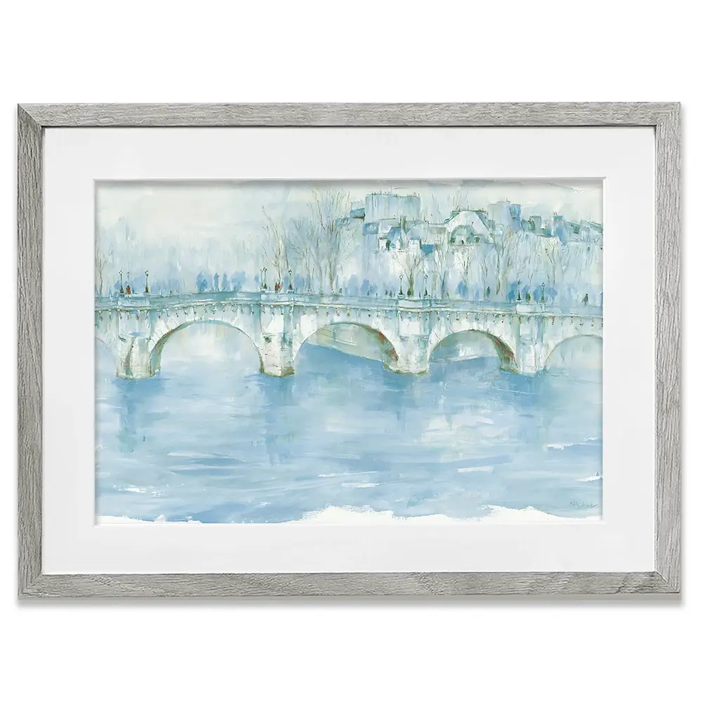 Pale Bridge Over River Framed Art Print Pale Bridge Over River Framed Art Print wall art product Chromatic Storm Studio