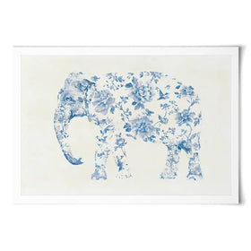 Pale Chinoiserie Elephant Art Print Pale Chinoiserie Elephant Art Print wall art product Chromatic Storm Studio