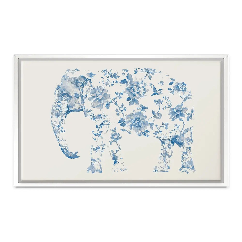 Pale Chinoiserie Elephant Canvas Print Pale Chinoiserie Elephant Canvas Print wall art product Chromatic Storm Studio