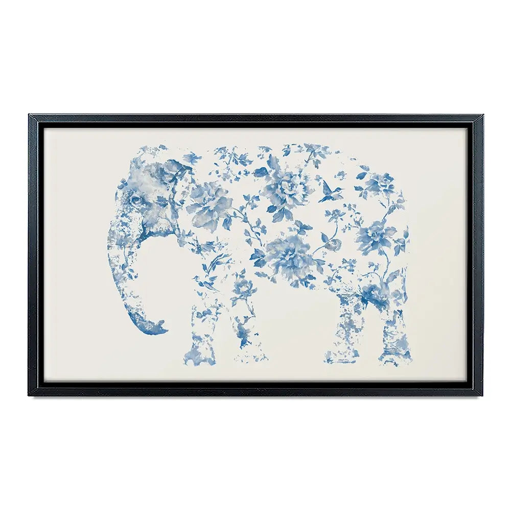 Pale Chinoiserie Elephant Canvas Print Pale Chinoiserie Elephant Canvas Print wall art product Chromatic Storm Studio