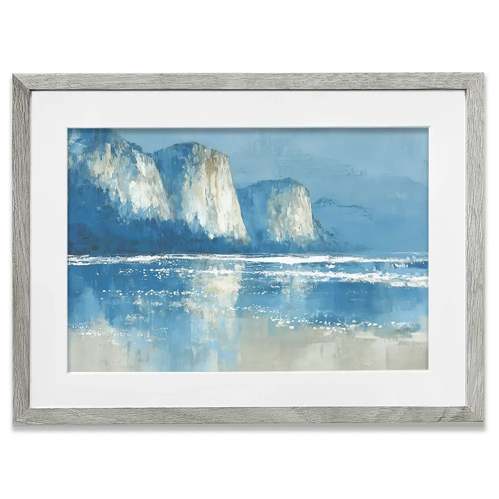 Pale Coastal Cliffs Framed Art Print Pale Coastal Cliffs Framed Art Print wall art product Chromatic Storm Studio