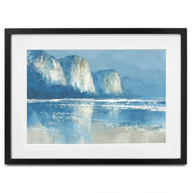 Pale Coastal Cliffs Framed Art Print Pale Coastal Cliffs Framed Art Print wall art product Chromatic Storm Studio
