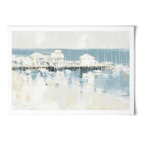 Pale Harbour Of Clapboard Houses Art Print Pale Harbour Of Clapboard Houses Art Print wall art product Chromatic Storm Studio