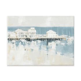 Pale Harbour Of Clapboard Houses Canvas Print Pale Harbour Of Clapboard Houses Canvas Print wall art product Chromatic Storm Studio