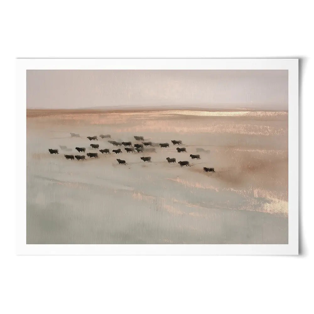 Pale Herd Dust Run Art Print Pale Herd Dust Run Art Print wall art product Chromatic Storm Studio