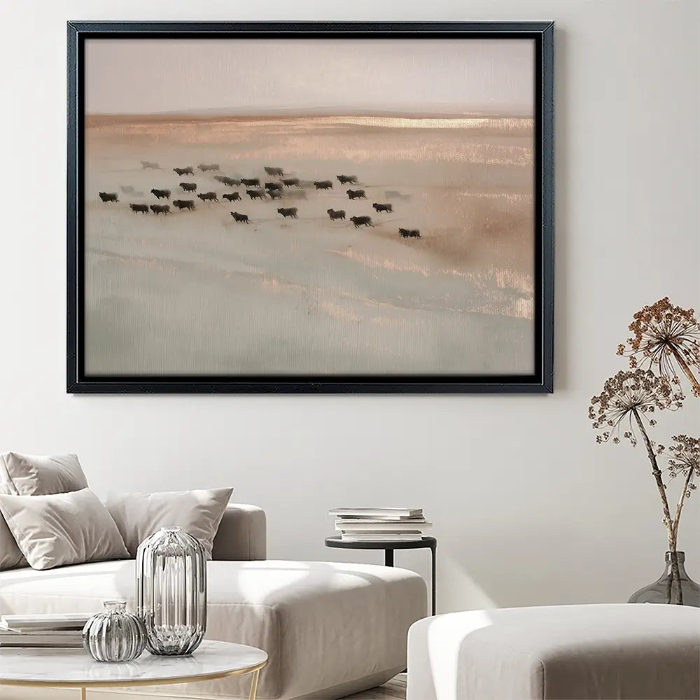 Pale Herd Dust Run Canvas Print Pale Herd Dust Run Canvas Print wall art product Chromatic Storm Studio