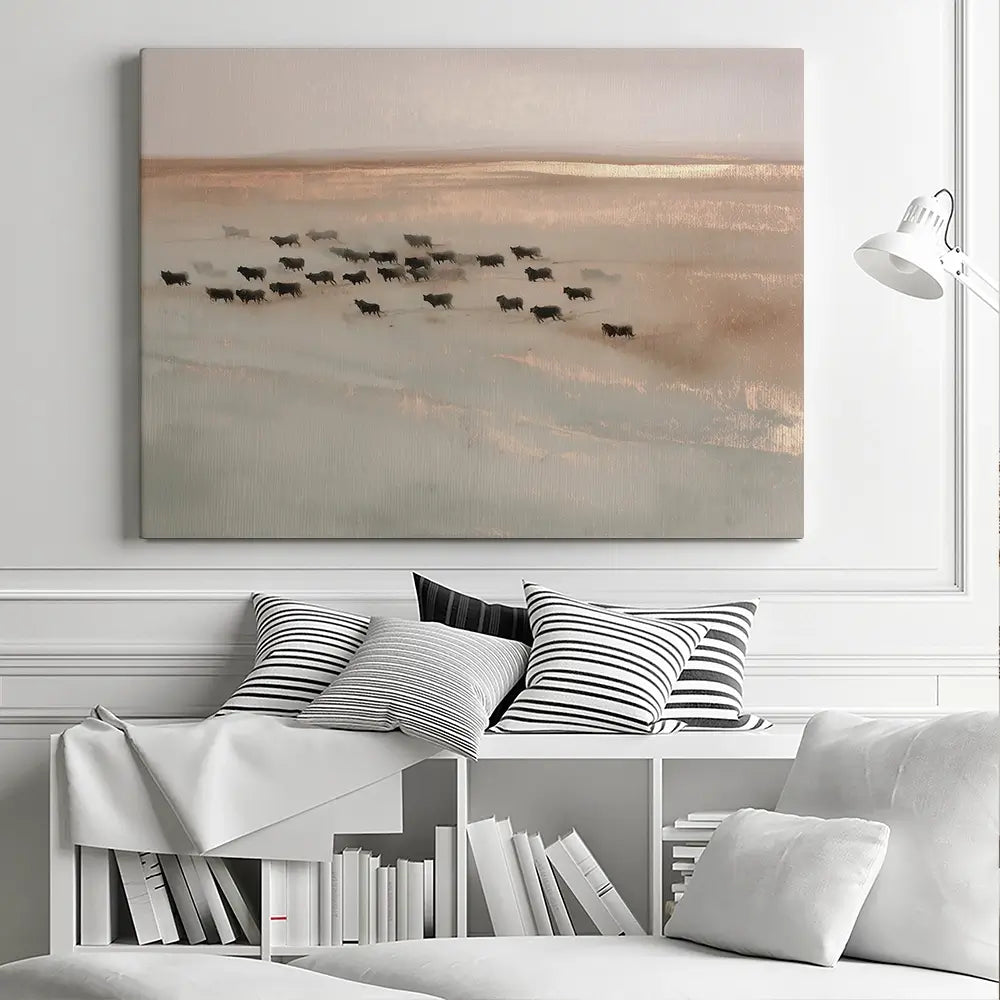 Pale Herd Dust Run Canvas Print Pale Herd Dust Run Canvas Print wall art product Chromatic Storm Studio