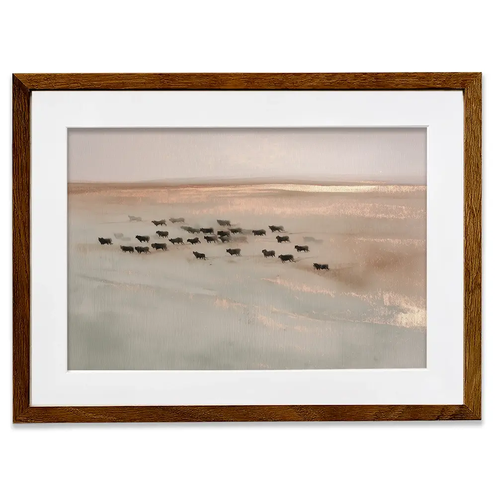 Pale Herd Dust Run Framed Art Print Pale Herd Dust Run Framed Art Print wall art product Chromatic Storm Studio