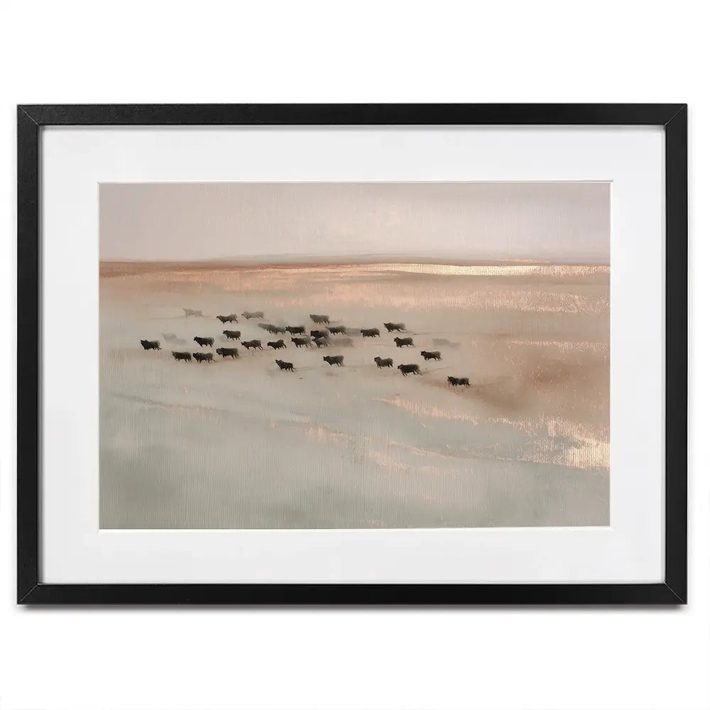 Pale Herd Dust Run Framed Art Print Pale Herd Dust Run Framed Art Print wall art product Chromatic Storm Studio