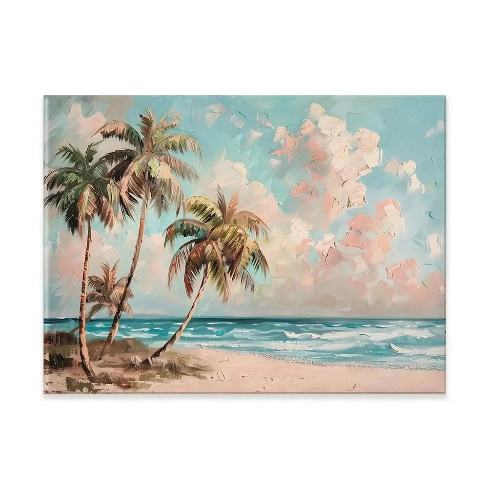 Palm Trees By The Sea Canvas Print Palm Trees By The Sea Canvas Print wall art product Art Print Shop