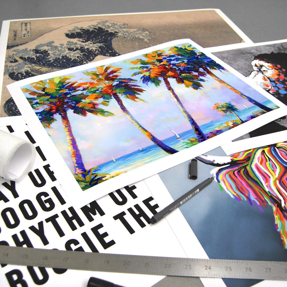 Palm Trees In The Suns Warmth Art Print wall art product Leon Devenice