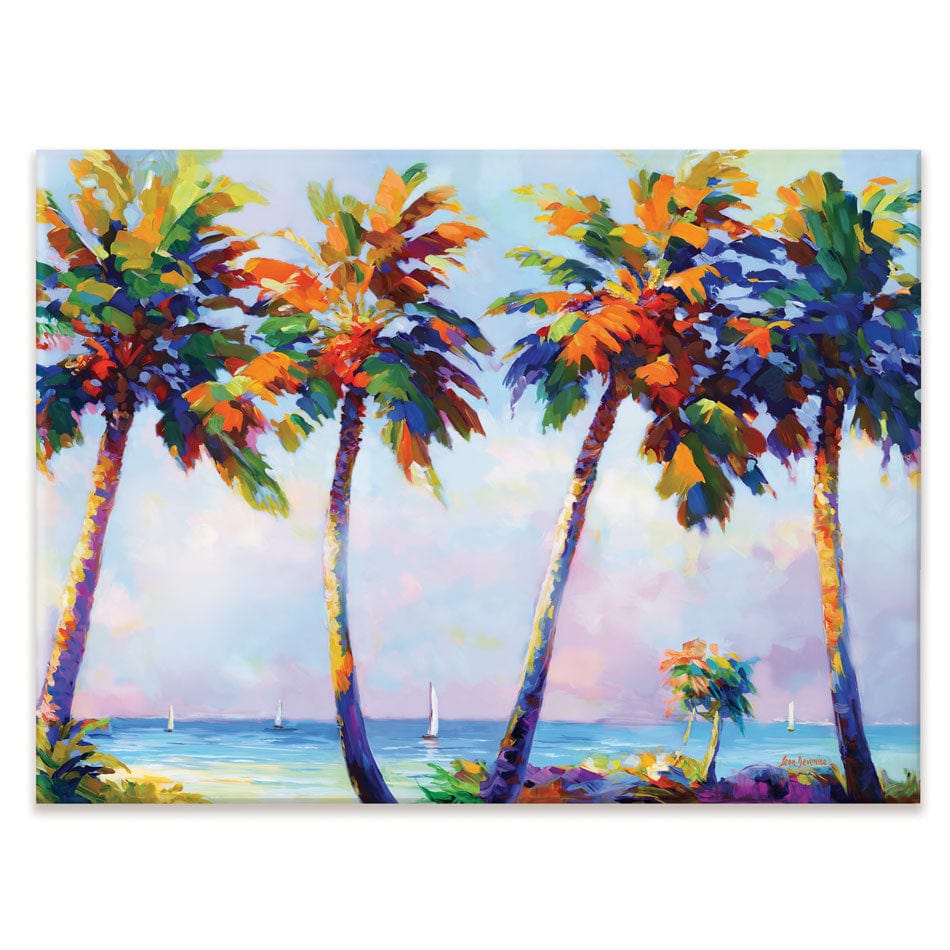 Palm Trees In The Suns Warmth Canvas Print wall art product Leon Devenice