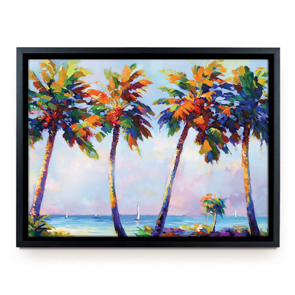 Palm Trees In The Suns Warmth Canvas Print wall art product Leon Devenice
