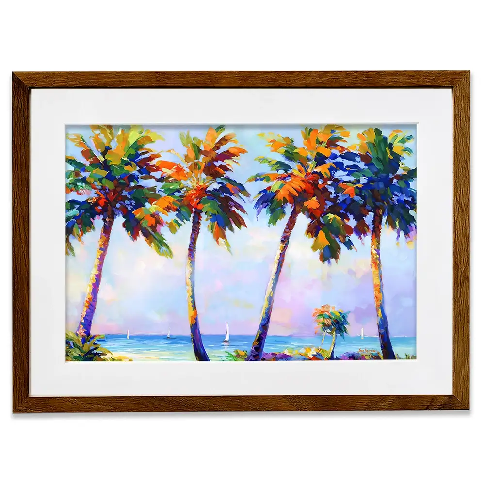 Palm Trees In The Suns Warmth Framed Art Print Palm Trees In The Suns Warmth Framed Art Print wall art product Leon Devenice
