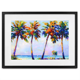 Palm Trees In The Suns Warmth Framed Art Print Palm Trees In The Suns Warmth Framed Art Print wall art product Leon Devenice