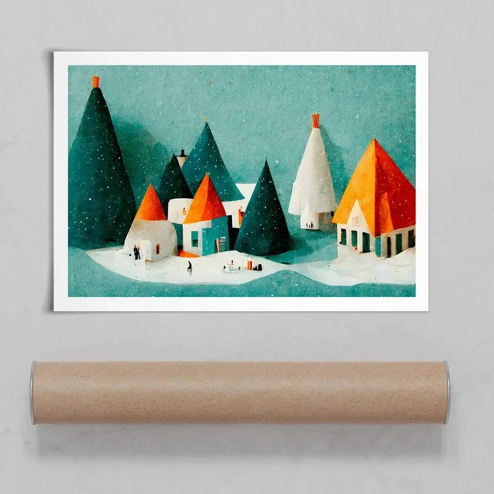 Paper Village Art Print Paper Village Art Print wall art product Treechild