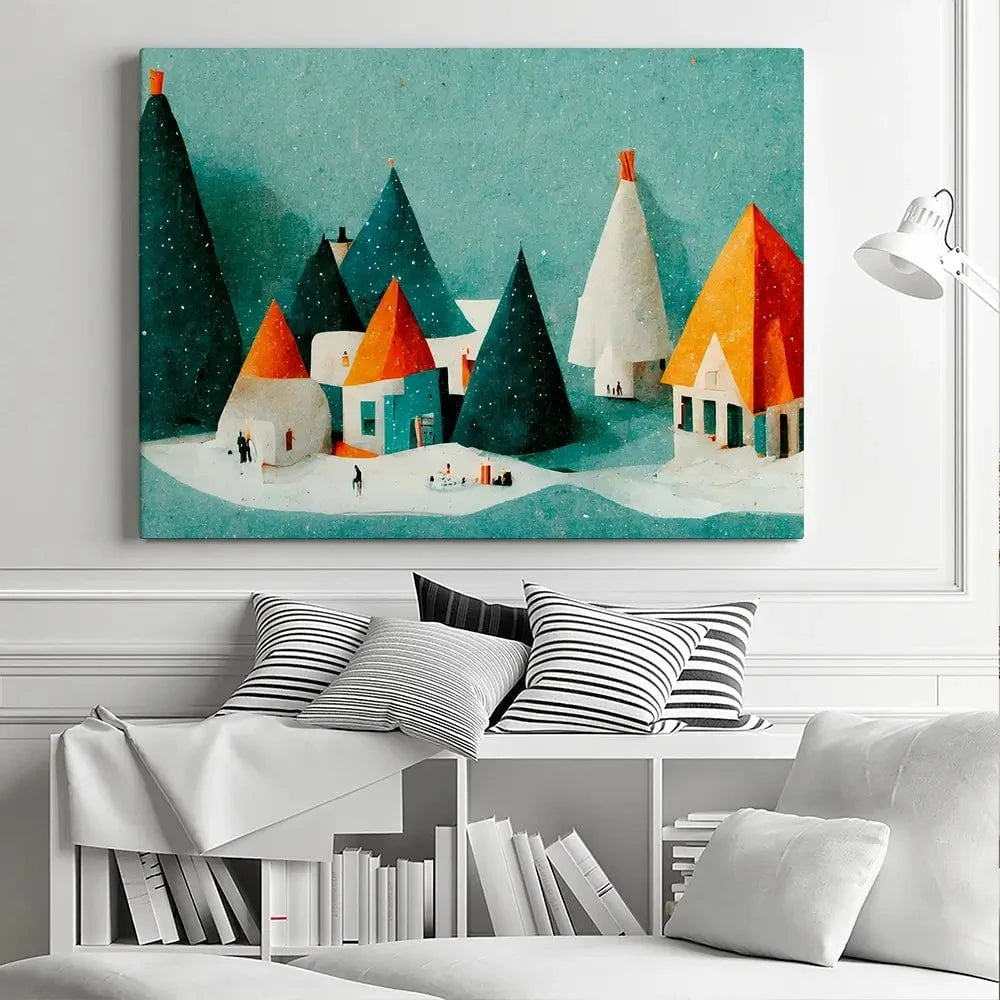 Paper Village Canvas Print Paper Village Canvas Print wall art product Treechild