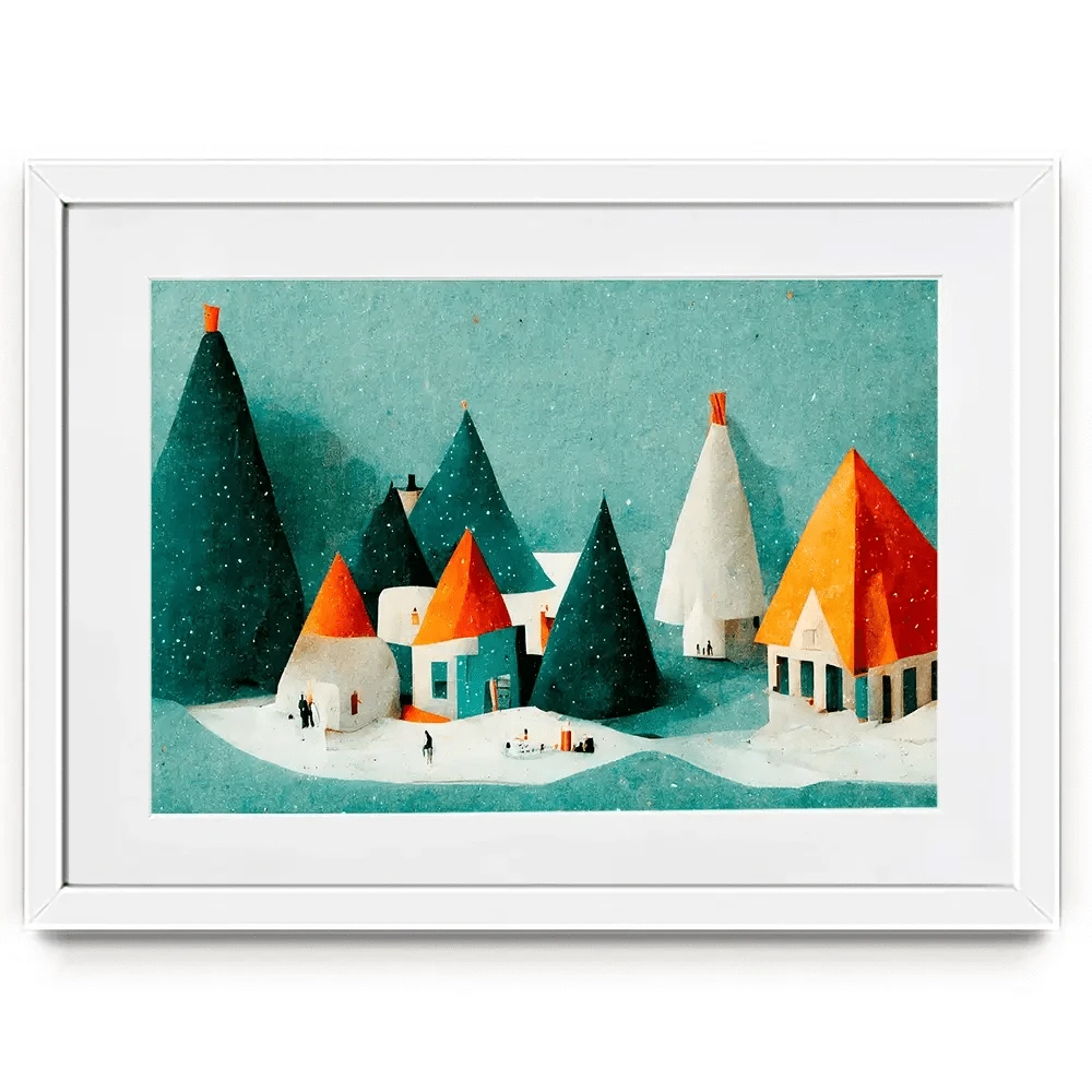 Paper Village Framed Art Print Paper Village Framed Art Print wall art product Treechild