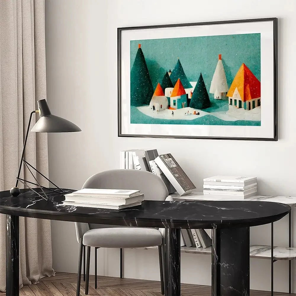 Paper Village Framed Art Print Paper Village Framed Art Print wall art product Treechild