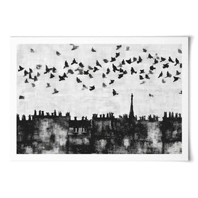 Paris Rooftops Skyline Art Print Paris Rooftops Skyline Art Print wall art product Chromatic Storm Studio