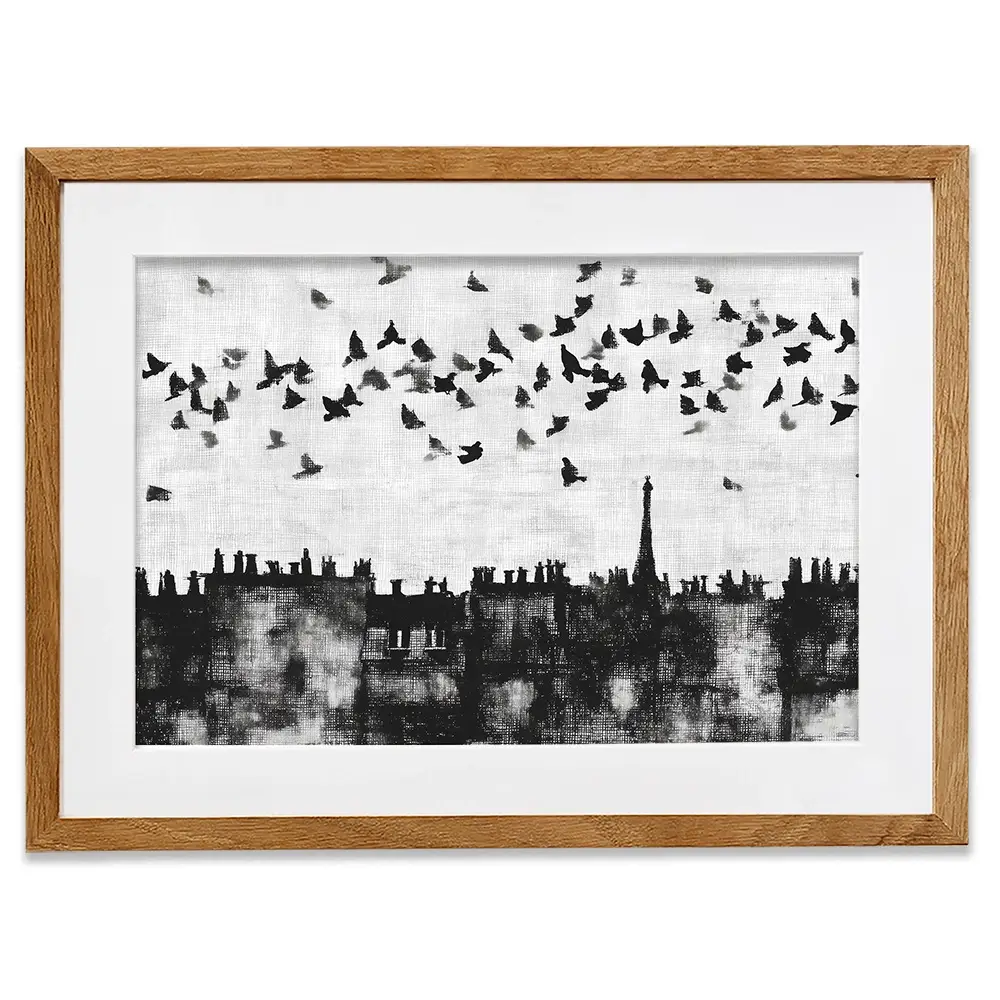 Paris Rooftops Skyline Framed Art Print Paris Rooftops Skyline Framed Art Print wall art product Chromatic Storm Studio