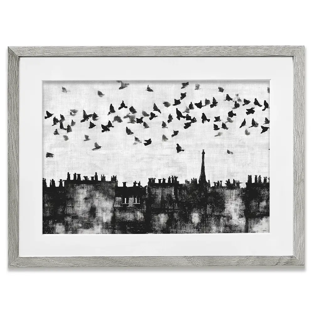 Paris Rooftops Skyline Framed Art Print Paris Rooftops Skyline Framed Art Print wall art product Chromatic Storm Studio