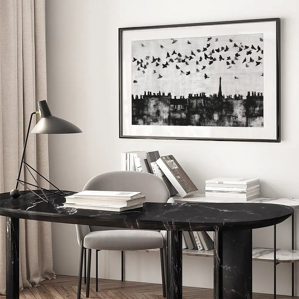 Paris Rooftops Skyline Framed Art Print Paris Rooftops Skyline Framed Art Print wall art product Chromatic Storm Studio