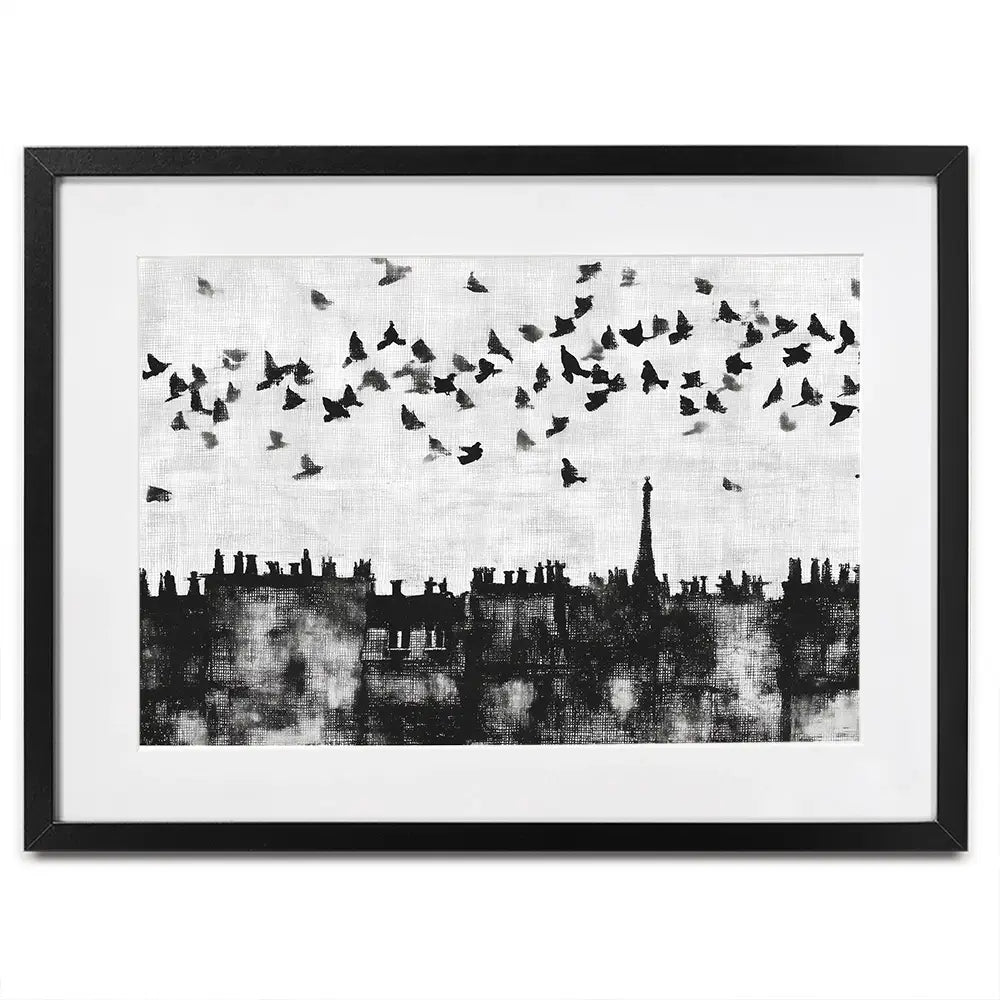 Paris Rooftops Skyline Framed Art Print Paris Rooftops Skyline Framed Art Print wall art product Chromatic Storm Studio