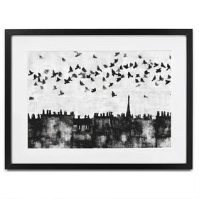Paris Rooftops Skyline Framed Art Print Paris Rooftops Skyline Framed Art Print wall art product Chromatic Storm Studio