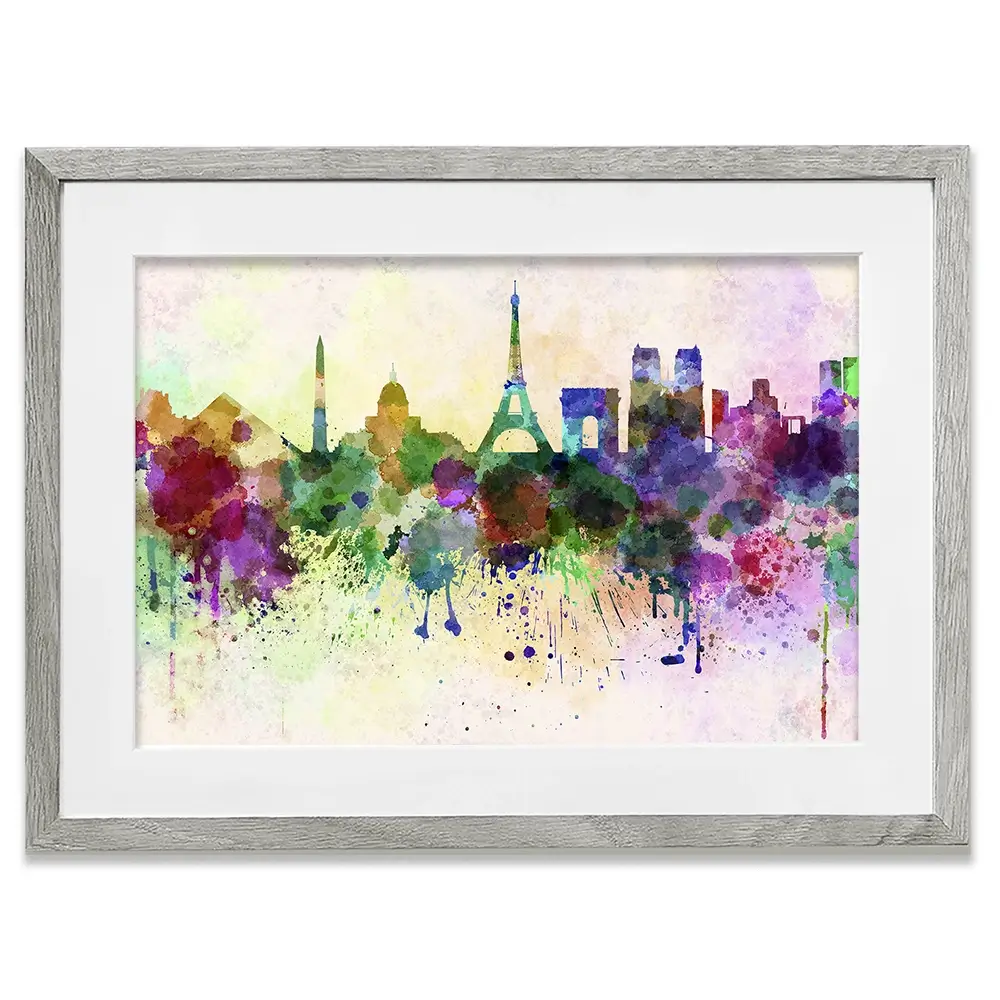 Paris Skyline Framed Art Print Paris Skyline Framed Art Print wall art product Cristina Romero Palma / Shutterstock