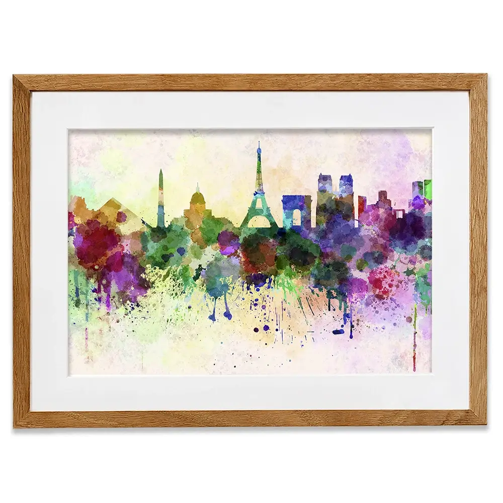 Paris Skyline Framed Art Print Paris Skyline Framed Art Print wall art product Cristina Romero Palma / Shutterstock