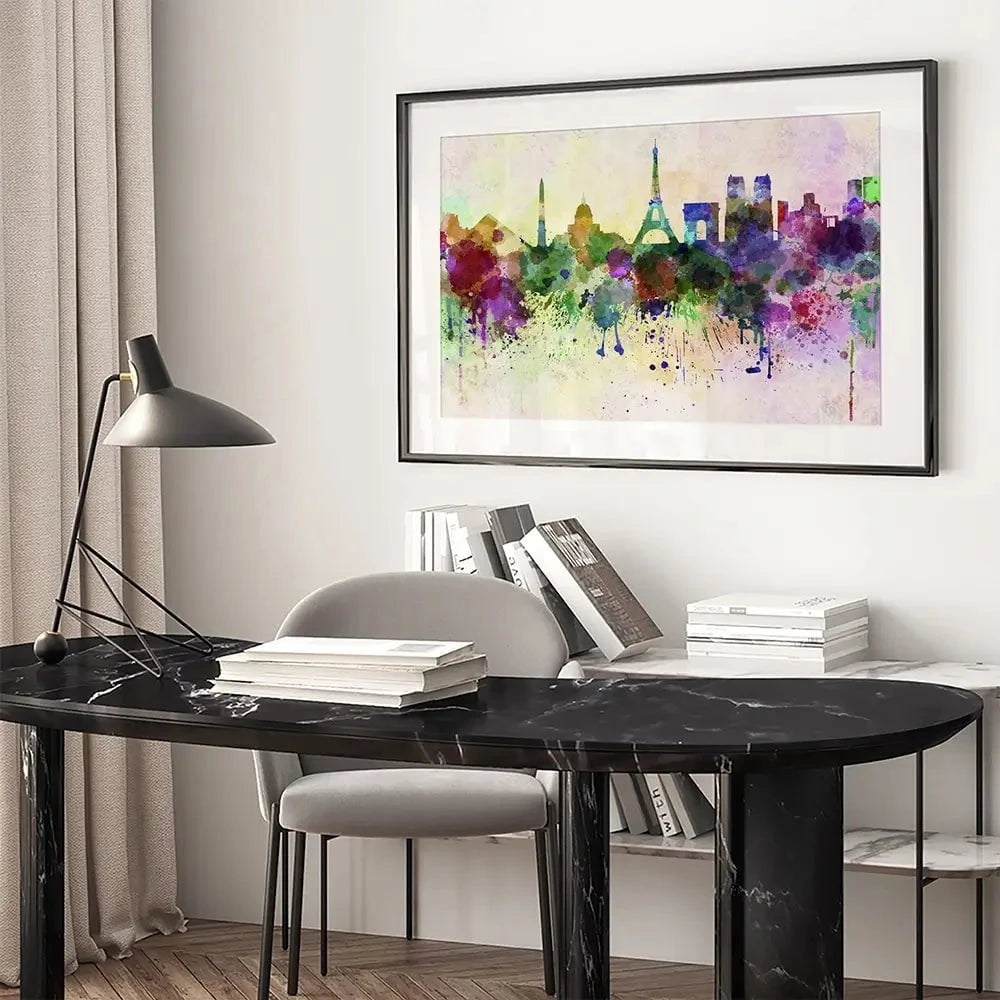 Paris Skyline Framed Art Print Paris Skyline Framed Art Print wall art product Cristina Romero Palma / Shutterstock