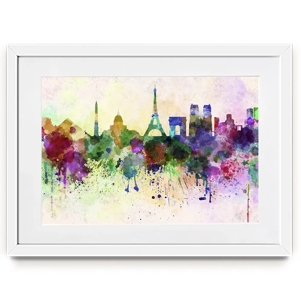 Paris Skyline Framed Art Print Paris Skyline Framed Art Print wall art product Cristina Romero Palma / Shutterstock