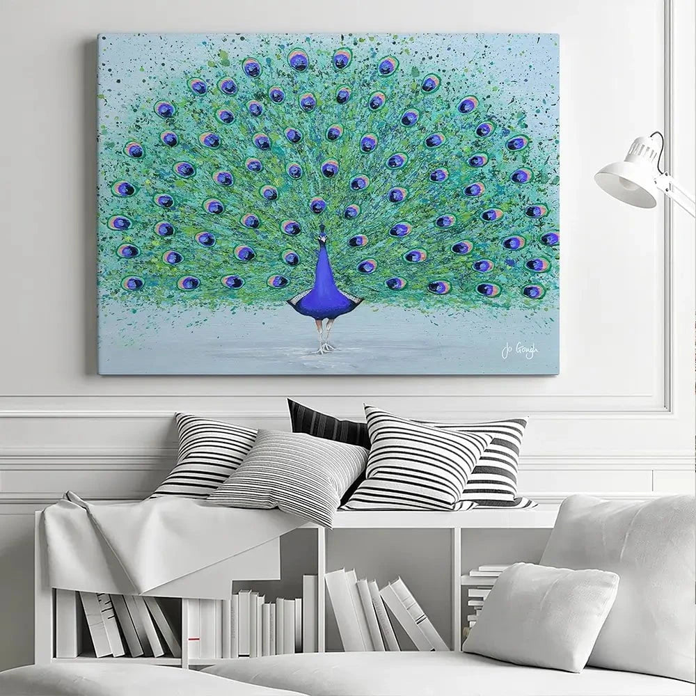 Parker The Peacock Canvas Print Parker The Peacock Canvas Print wall art product Jo Gough