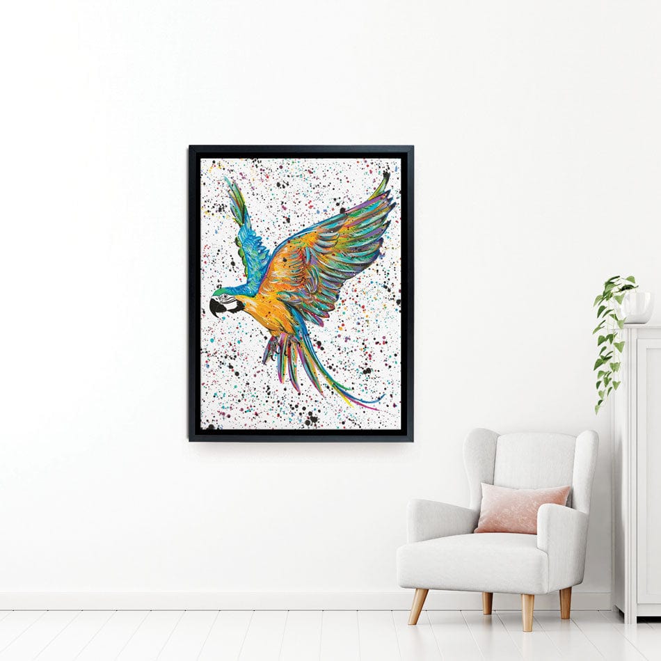 Parrot Macey Canvas Print wall art product Emma LC Art