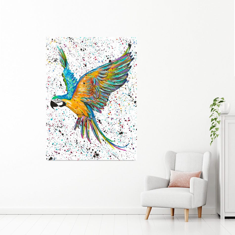 Parrot Macey Canvas Print wall art product Emma LC Art