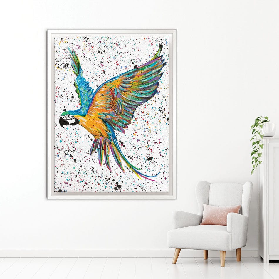 Parrot Macey Canvas Print wall art product Emma LC Art