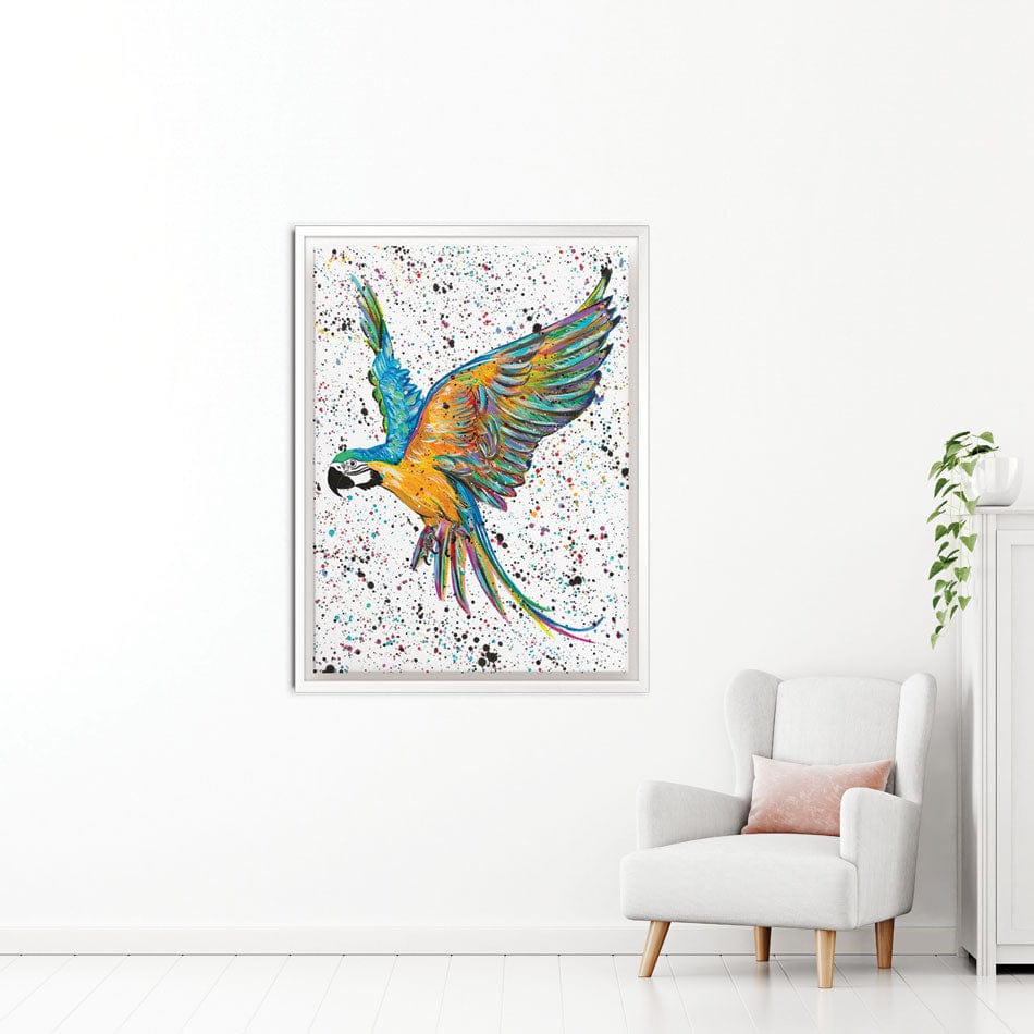 Parrot Macey Canvas Print wall art product Emma LC Art