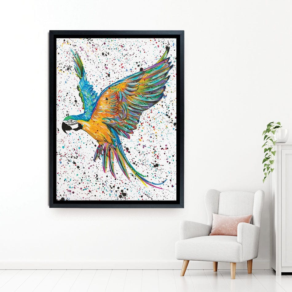 Parrot Macey Canvas Print wall art product Emma LC Art