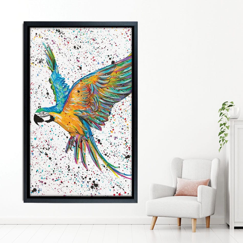 Parrot Macey Canvas Print wall art product Emma LC Art