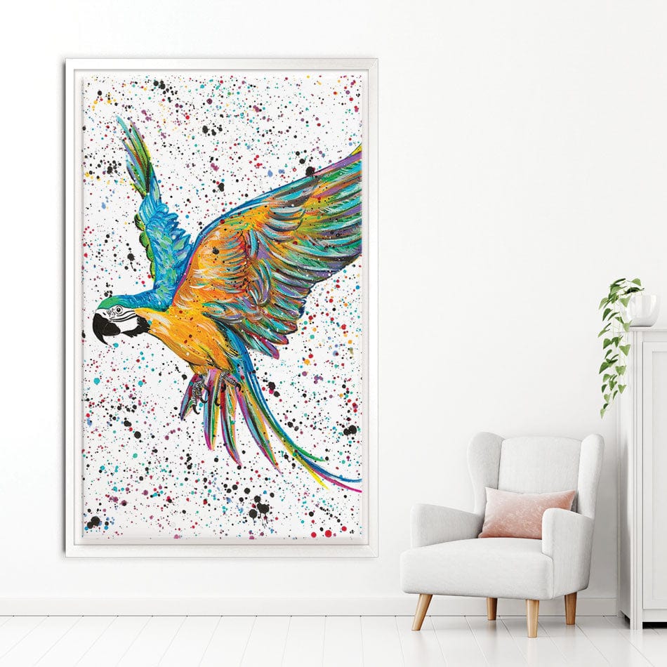 Parrot Macey Canvas Print wall art product Emma LC Art