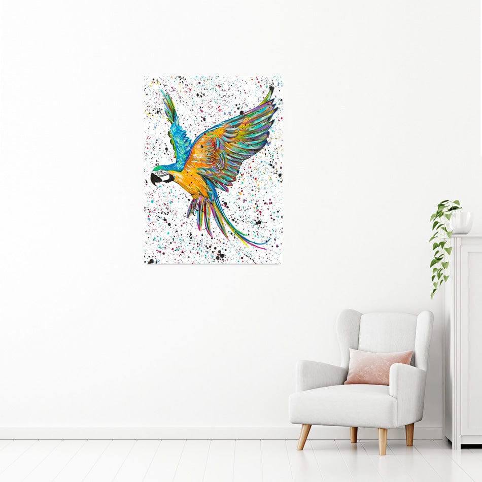 Parrot Macey Canvas Print wall art product Emma LC Art