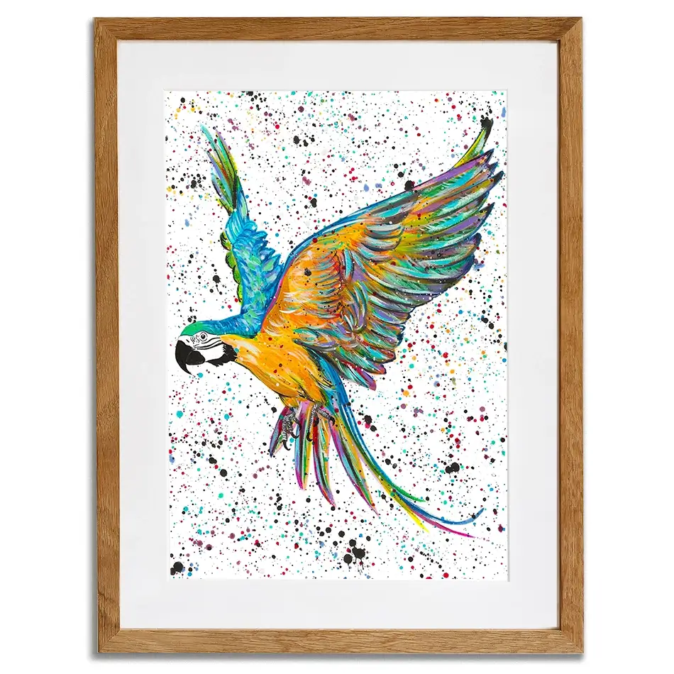Parrot Macey Framed Art Print Parrot Macey Framed Art Print wall art product Emma LC Art