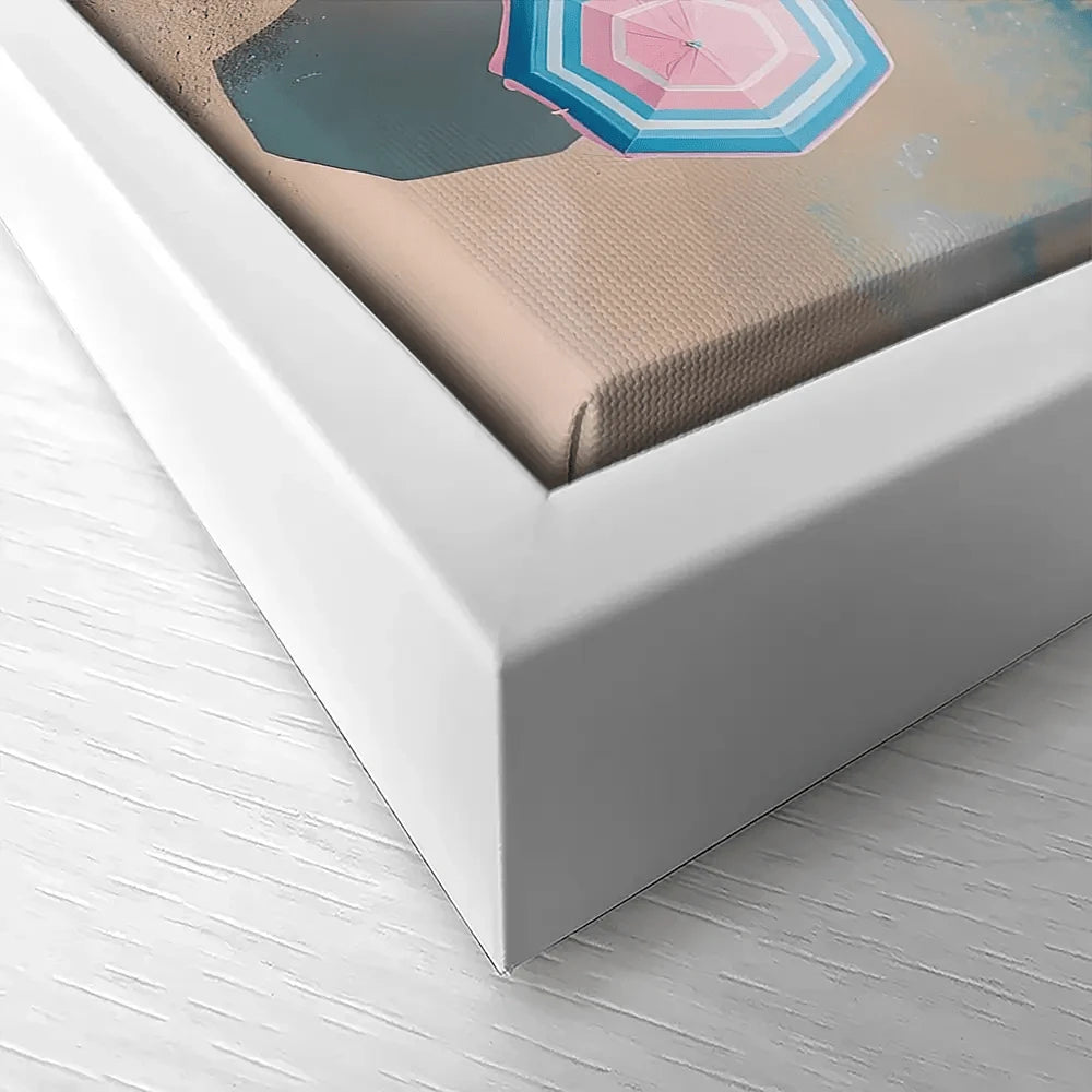 Pastel Beach Umbrellas Canvas Print Pastel Beach Umbrellas Canvas Print wall art product Art Print Shop