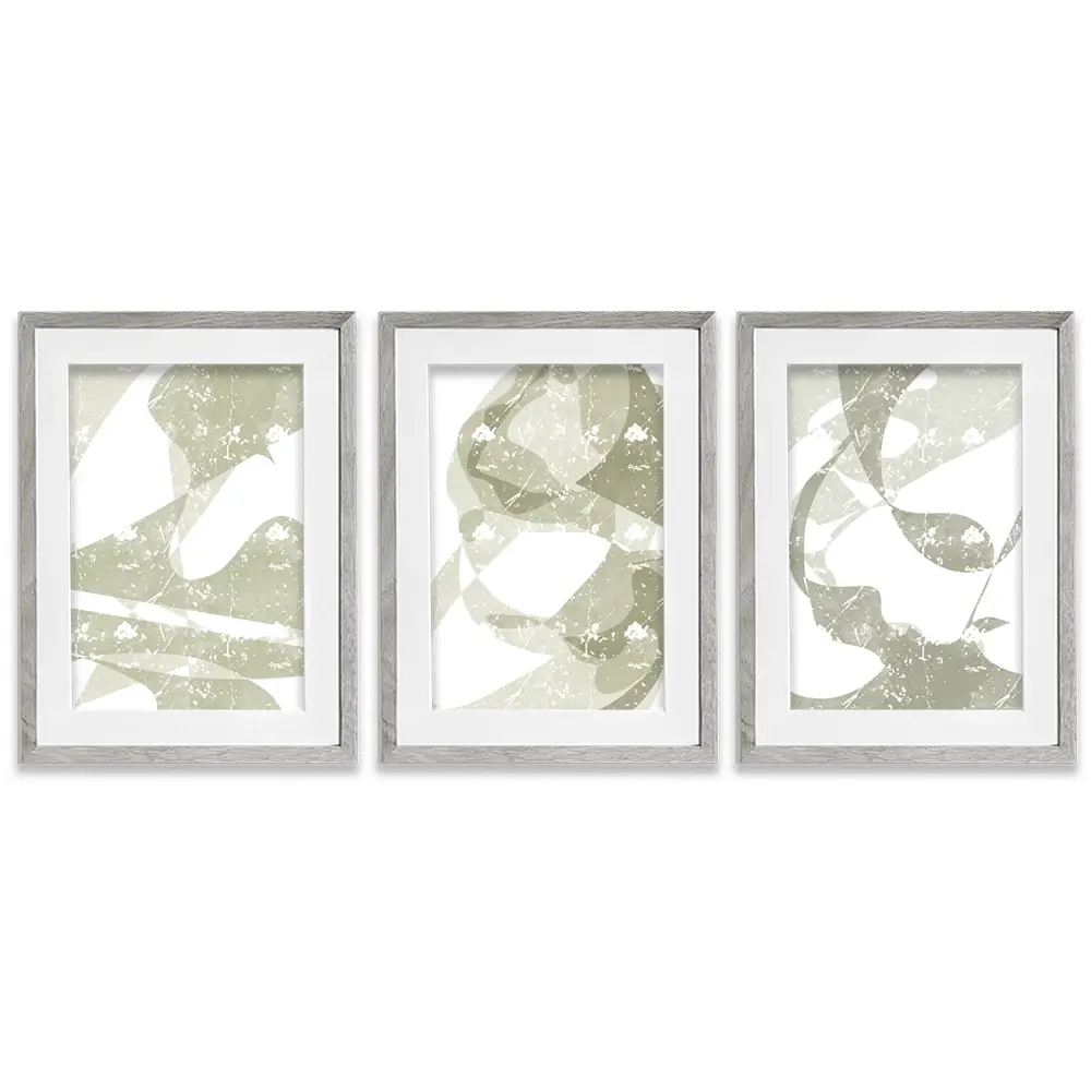 Pastel Green Framed Art Print Trio Pastel Green Framed Art Print Trio wall art product Yuli Saputra