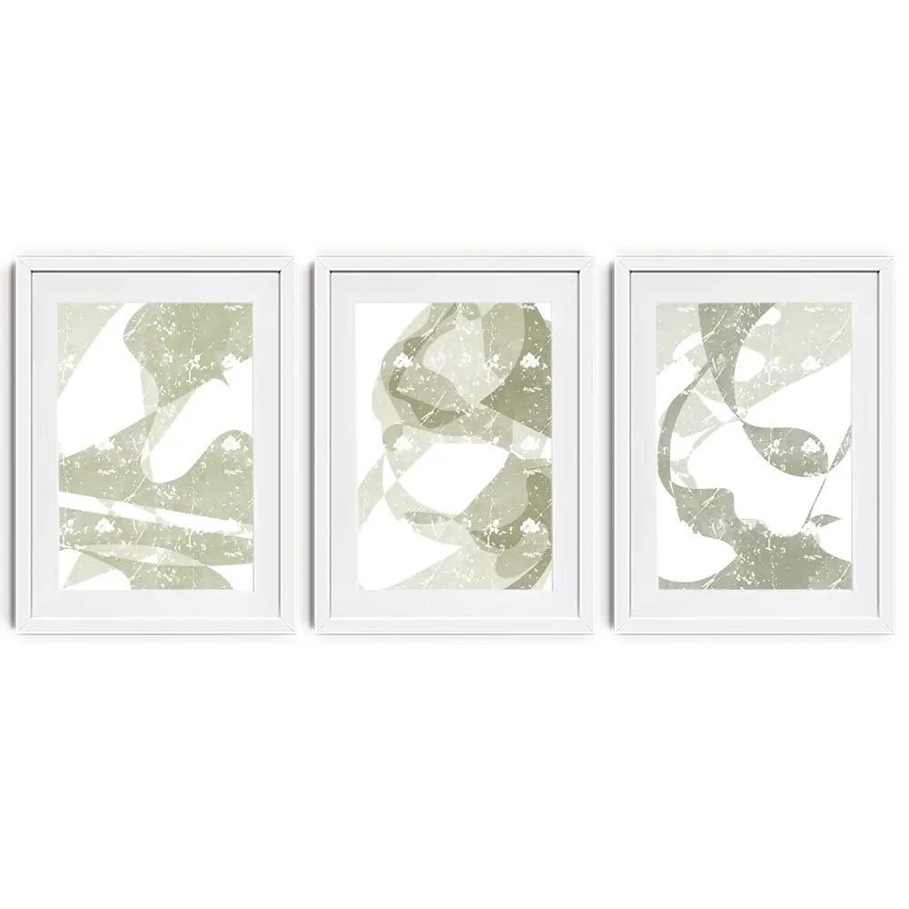 Pastel Green Framed Art Print Trio Pastel Green Framed Art Print Trio wall art product Yuli Saputra