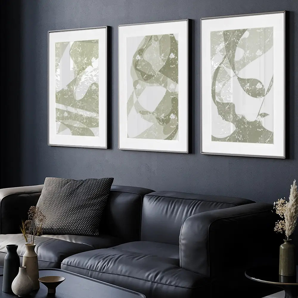 Pastel Green Framed Art Print Trio Pastel Green Framed Art Print Trio wall art product Yuli Saputra